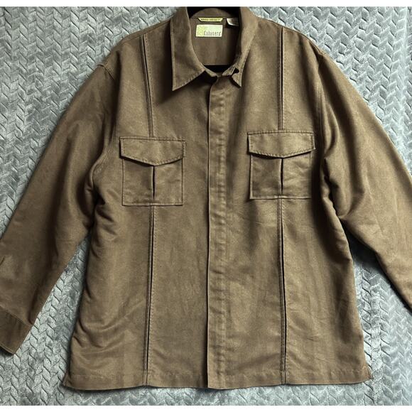 CUBAVERA Mens Suede Feel Shirt/Jacket size XL Luxe Casual Old Money Dadcore - Picture 1 of 6